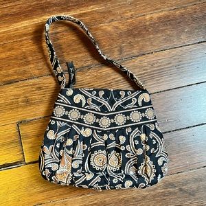 Vera Bradley caffe latte brown/black small zippered handbag